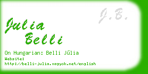 julia belli business card